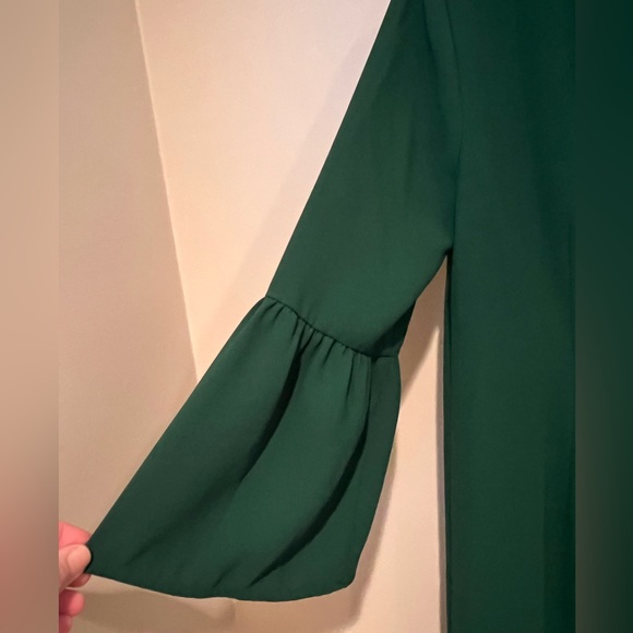 J. Crew Ruffle Neck shift dress in 365 Crepe Kelly Green - Picture 2 of 6